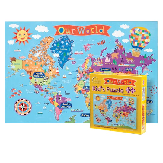 Kid's Jigsaw World Puzzle By Round World Products | 13" x 19" | Michaels®